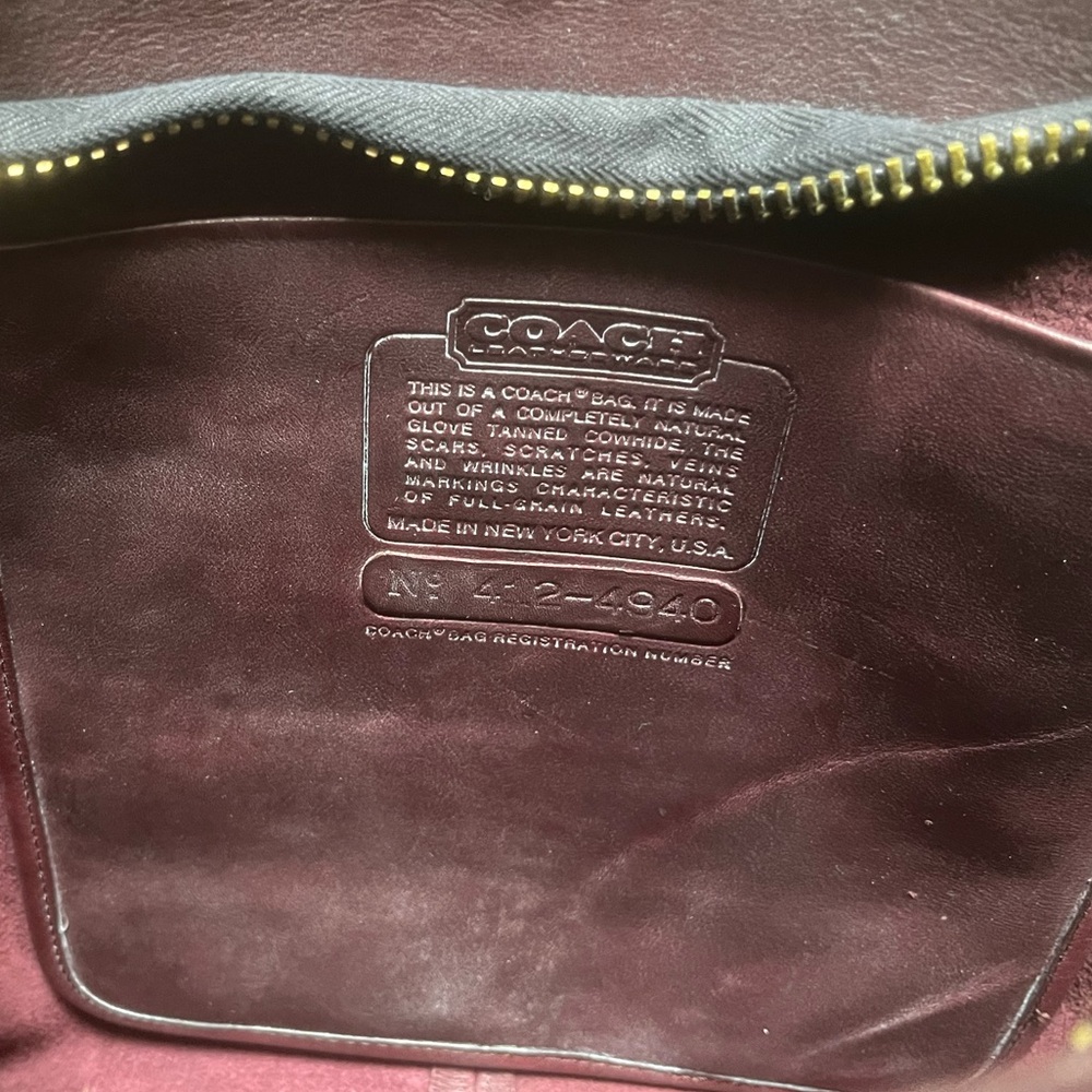 Vintage Coach Bonnie Cashin "Skinny Tote" Kisslock Coin Pouch in Burgundy - Picture 11 of 11